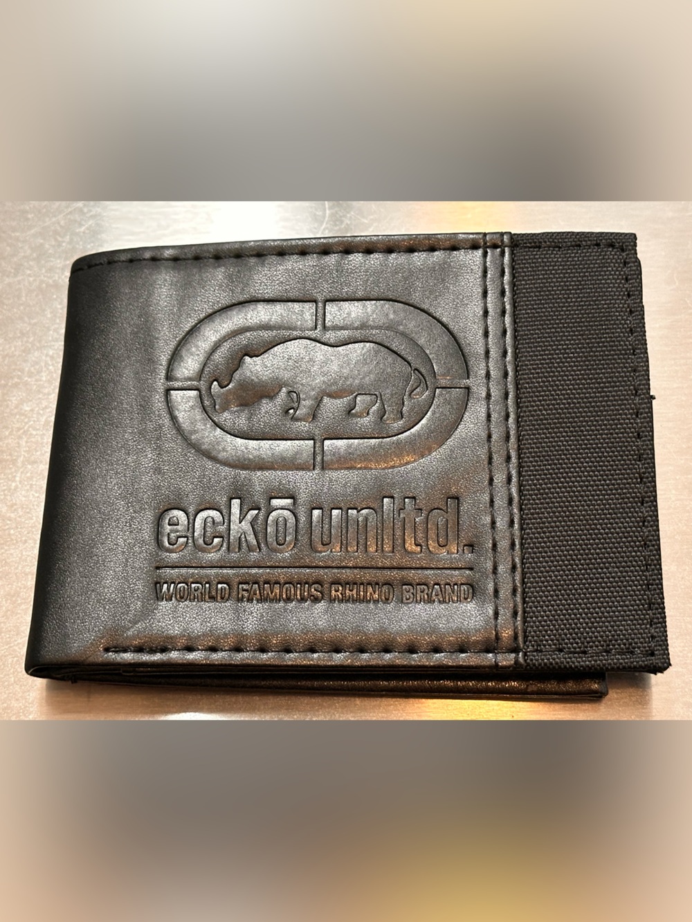 Ecko Unlimited Black Embossed Rhino Bi-Fold Wallet